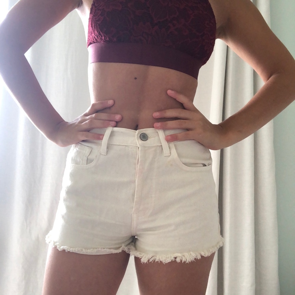 Cream PacSun Jean Shorts